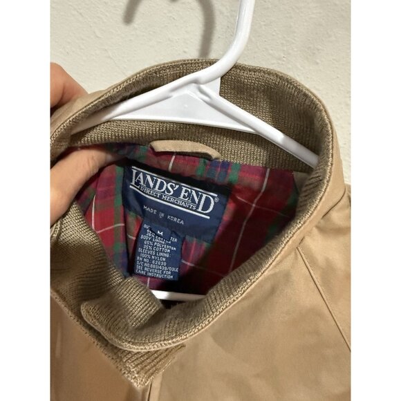 VINTAGE MENS EDDIE BAUER Medium TAN KHAKI BOMBER USA MADE JACKET Zip Up Light - Picture 2 of 5